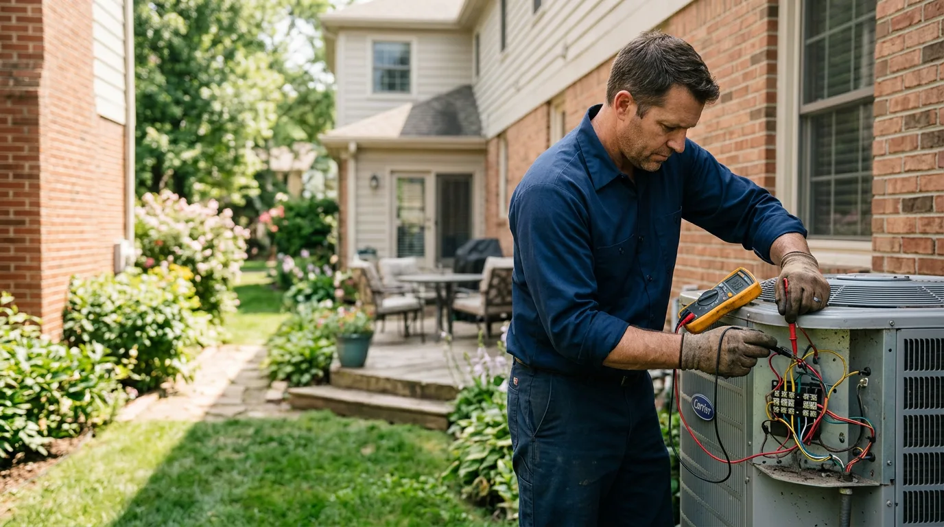 HVAC technician working near Feesburg, OH